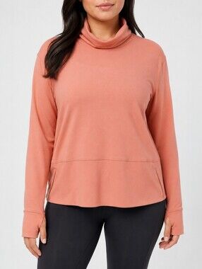 Lululemon Ready To Rulu Pullover 10 Pink Savannah Cowl Neck Thumbhole Pocket